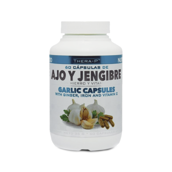 Cápsulas de ajo y jengibre